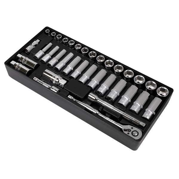 Sealey TBT20 Premier Socket Set with Tool Tray 3/8