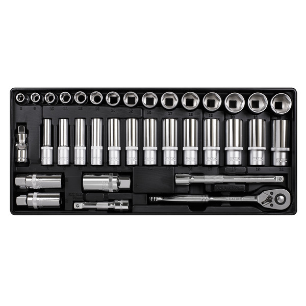 Sealey TBT20 Premier Socket Set with Tool Tray 3/8