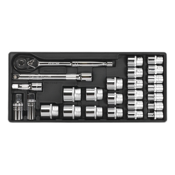 Sealey TBT21 Premier Socket Set with Tool Tray 1/2