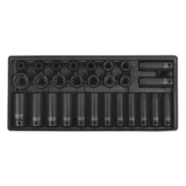 Sealey TBT24 Premier Impact Socket Set with Tool Tray 1/2