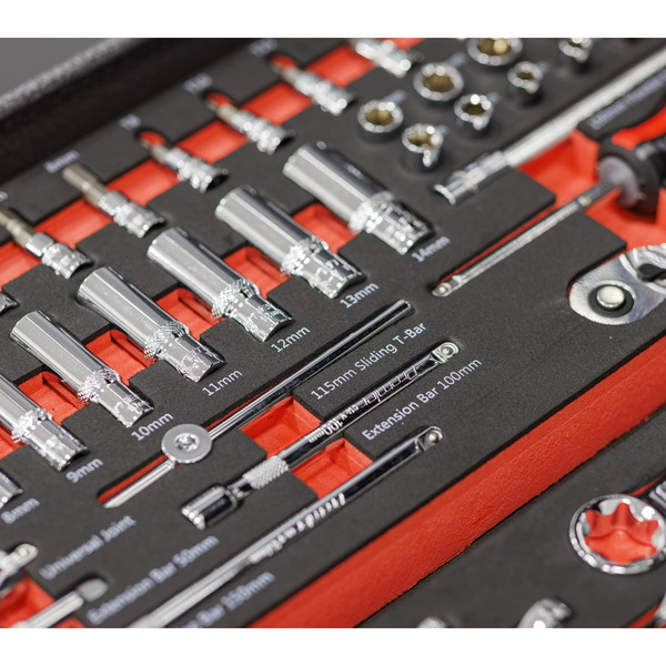 Sealey TBT40 Premier Socket Set with Tool Tray 1/4