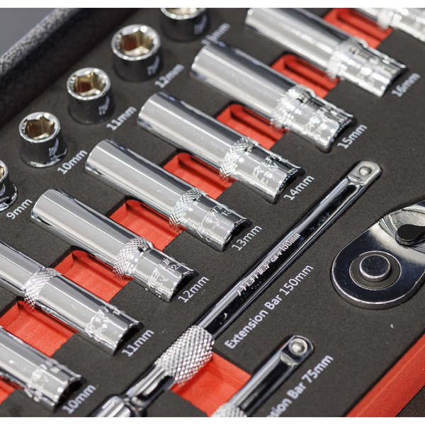 Sealey TBT41 Premier Socket Set with Tool Tray 3/8