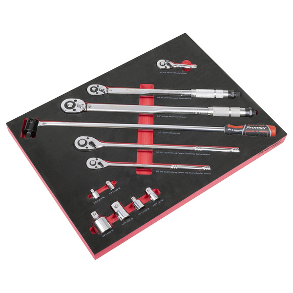 Sealey TBT45 Premier Ratchet, Torque Wrench, Breaker Bar & Socket Adaptor Set with Tool Tray 3/8