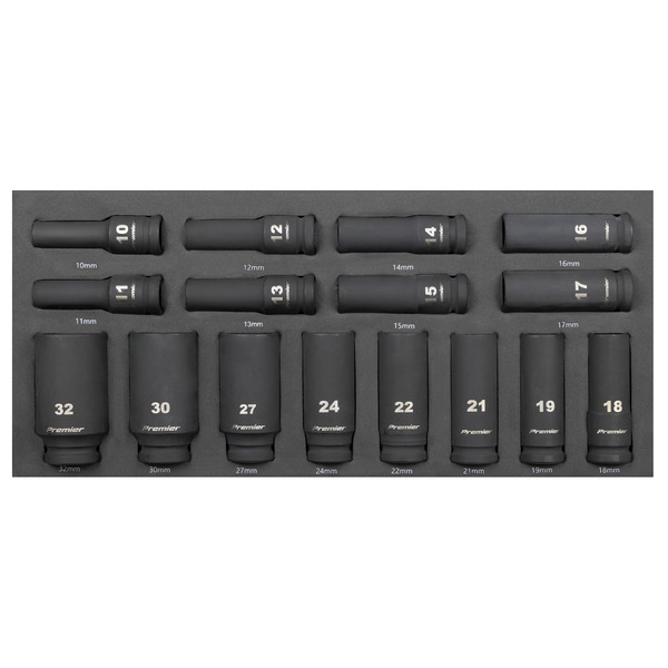 Sealey TBT47 Premier Deep Impact Socket Set with Tool Tray 1/2