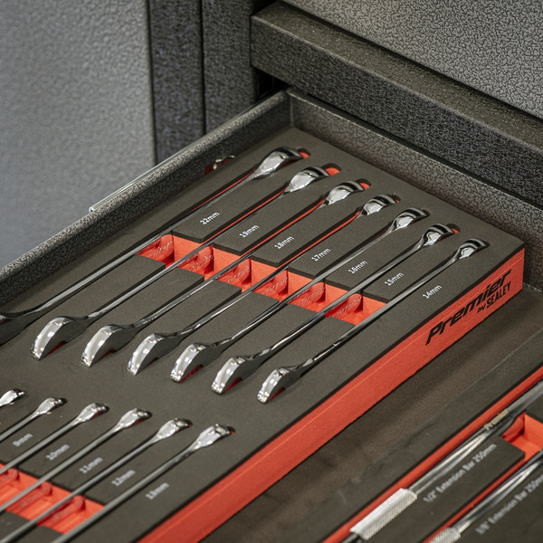 Sealey TBT48 Premier Combination Spanner Set with Tool Tray 15pc