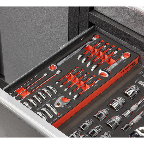 Sealey TBT50 Premier Stubby Combination, TRX-Star* & Crow's Foot Spanner Set with Tool Tray 24pc