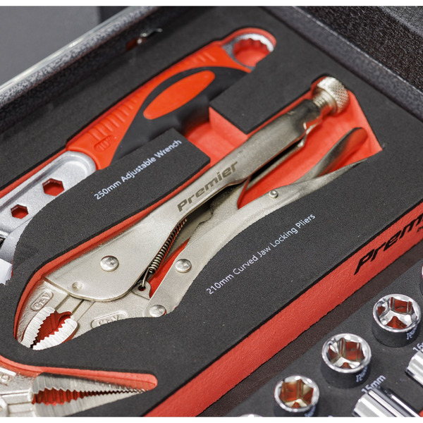 Sealey TBT59 Premier Locking Pliers & Adjustable Wrench Set with Tool Tray 4pc