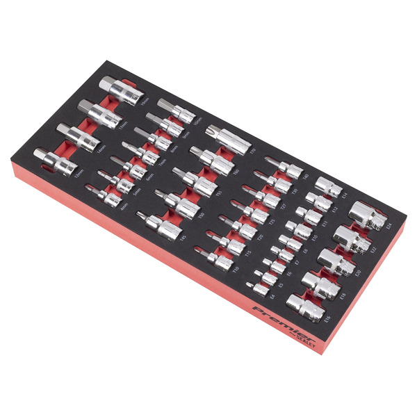 Sealey TBT61 Premier Socket Bit Set with Tool Tray 37pc