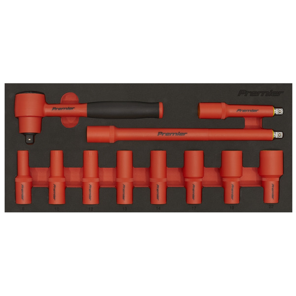 Sealey TBTE01 Premier Insulated Socket Set with Tool Tray 3/8