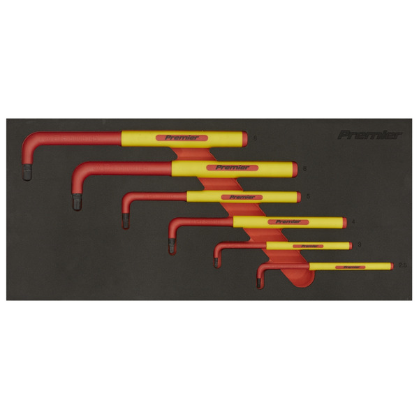Sealey TBTE05 Premier Insulated Hex Key Set with Tool Tray 6pc - VDE Approved