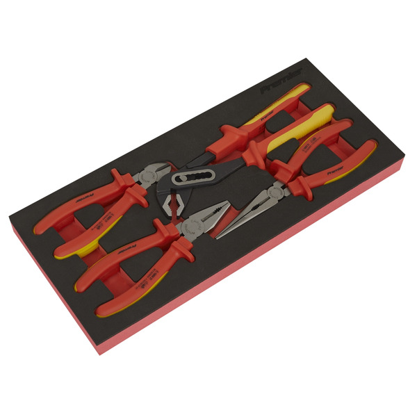 Sealey TBTE07 Premier Insulated Pliers Set with Tool Tray 4pc - VDE Approved