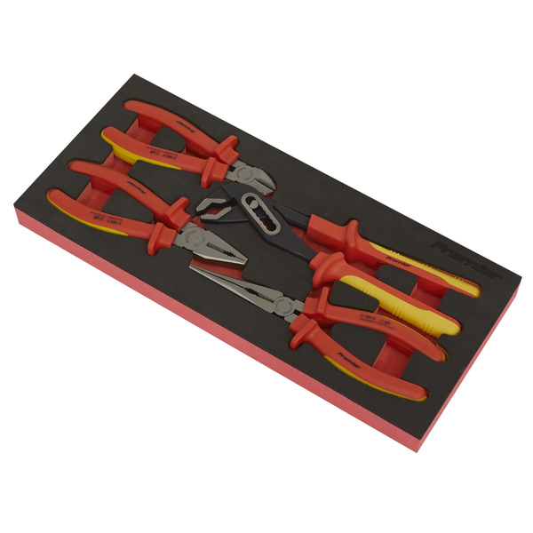 Sealey TBTE07 Premier Insulated Pliers Set with Tool Tray 4pc - VDE Approved