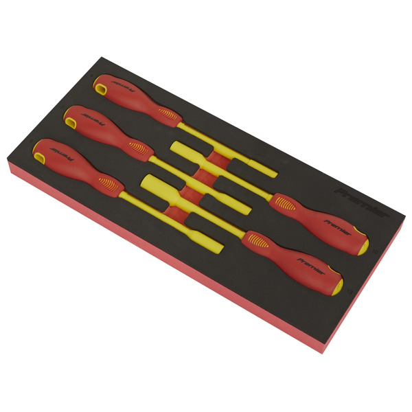 Sealey TBTE08 Premier Insulated Nut Driver Set with Tool Tray 5pc - VDE Approved