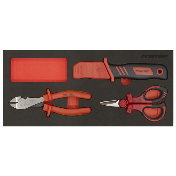 Sealey TBTE09 Premier Insulated Cutting Set with Tool Tray 3pc - VDE Approved