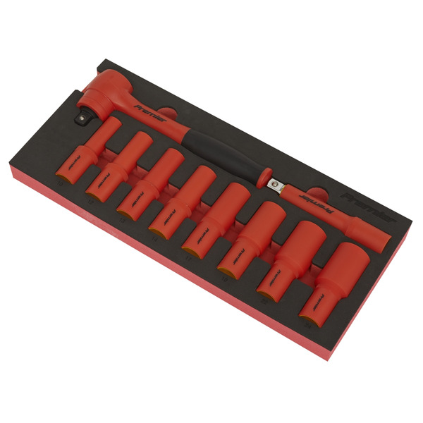 Sealey TBTE11 Premier Insulated Socket Set with Tool Tray 1/2
