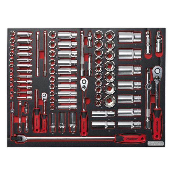 Sealey Premier Platinum Socket Set with Tool Tray 1/4