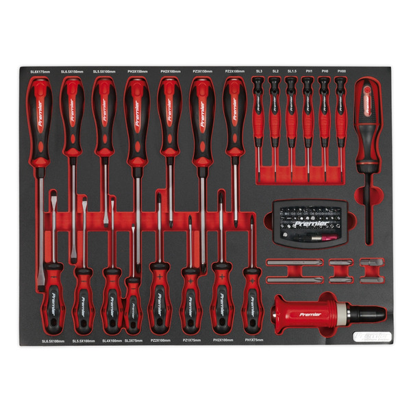 Premier Platinum Screwdriver Set with Tool Tray 72pc