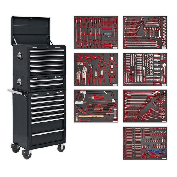 Sealey Superline PRO® Tool Chest Combination 14 Drawer with 446pc Tool Kit - Black