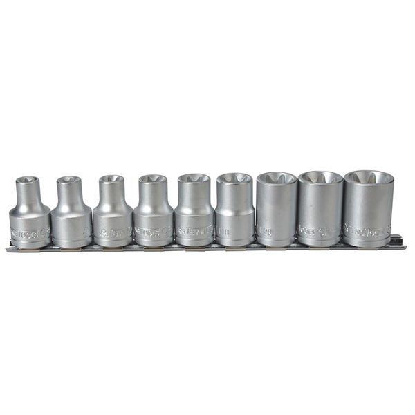 1/2in Drive M1210 External TORX Socket Clip Rail Set, 9 Piece