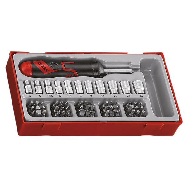 Angled Ratcheting Bit Driver & Socket Set, 64 Piece