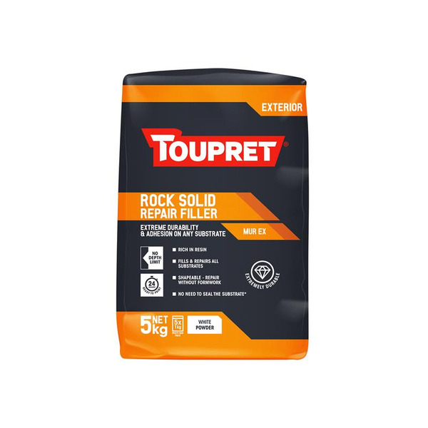 Toupret TOUTTMUX051 Exterior Rock Solid Repair Filler 5kg