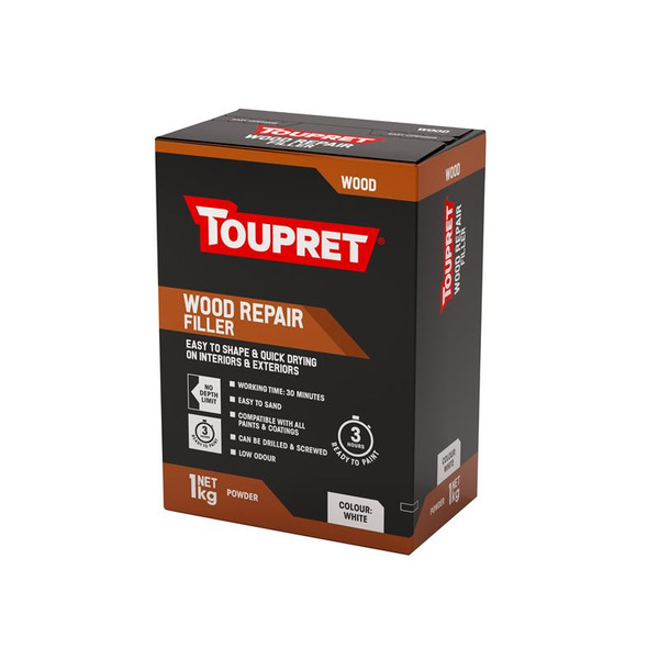 Toupret TOUTTREPOW01 Wood Repair Filler White 1kg