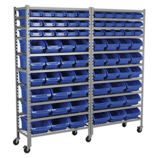 Mobile Bin Storage System with 72 Bins