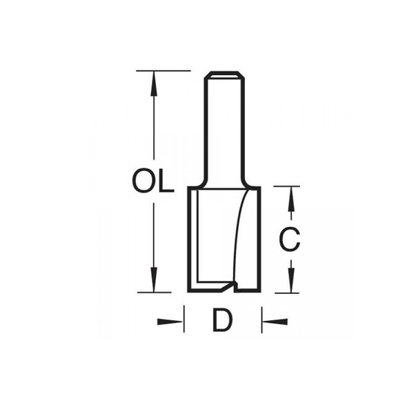 Trend TRE3412TC 3/4 x 1/2 TCT Two Flute Cutter 8.0 x 19mm