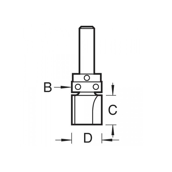 Trend TRE469114TC 46/91 x 1/4 TCT 90 Shank Mounted Template Profiler 12.7 x 9.5mm