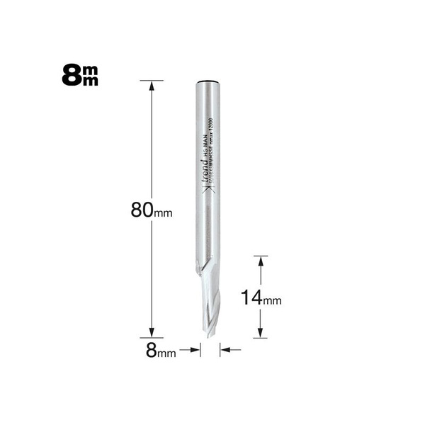 Trend TRE50088HSE 50/08 x 8mm HSSE Helical Plunge Bit 8mm