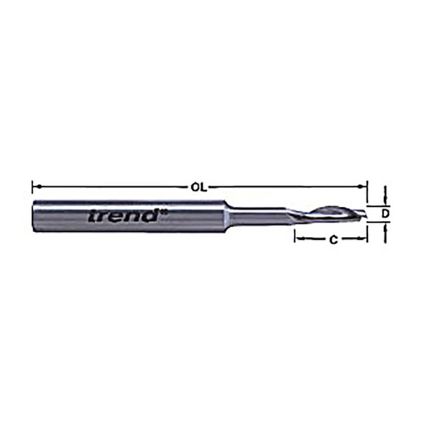 Trend TRE50198HSE 50/19 x 8mm HSSE Steel Helical Plunge Bit 5mm