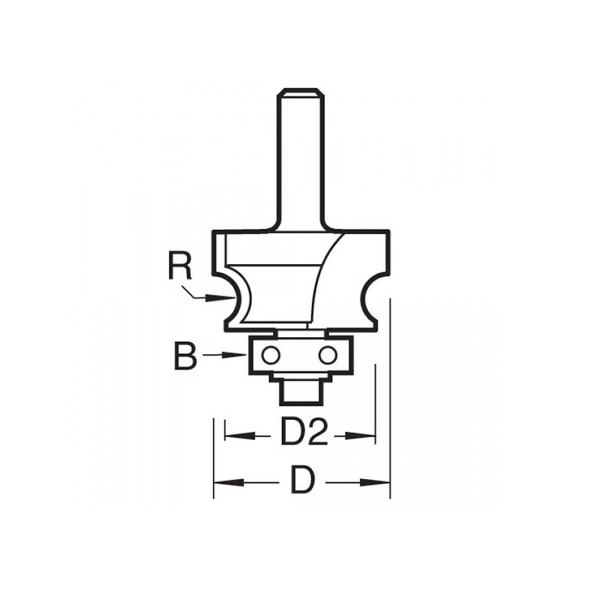 Trend TRE97114TC 9/71 x 1/4 TCT Bearing Guided Corner Bead Cutter 3.2 Radius