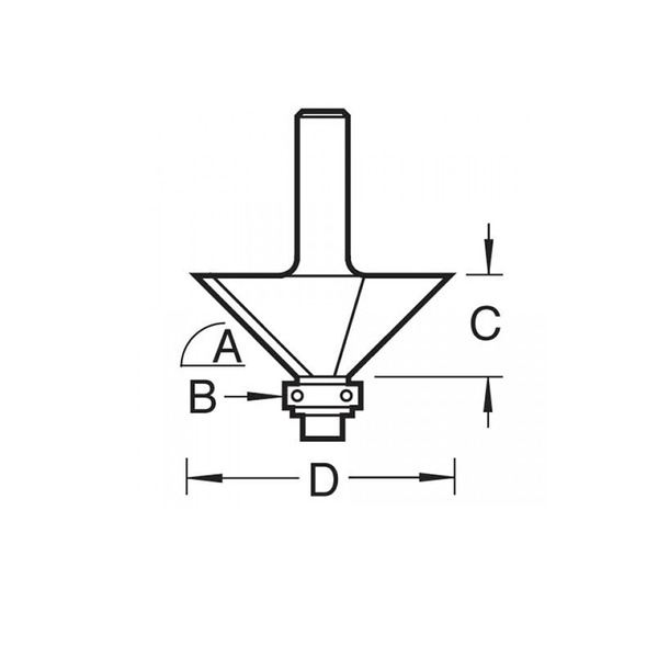 Trend TREC04914TC C049 x 1/4 TCT Bearing Guided Chamfer Cutter 45 12.7 x 32mm