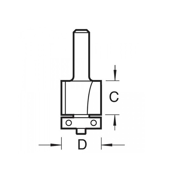 Trend TREC11514TC C115 x 1/4 TCT 90 Bearing Guided Trimmer Cutter 9.5 x 12.7mm