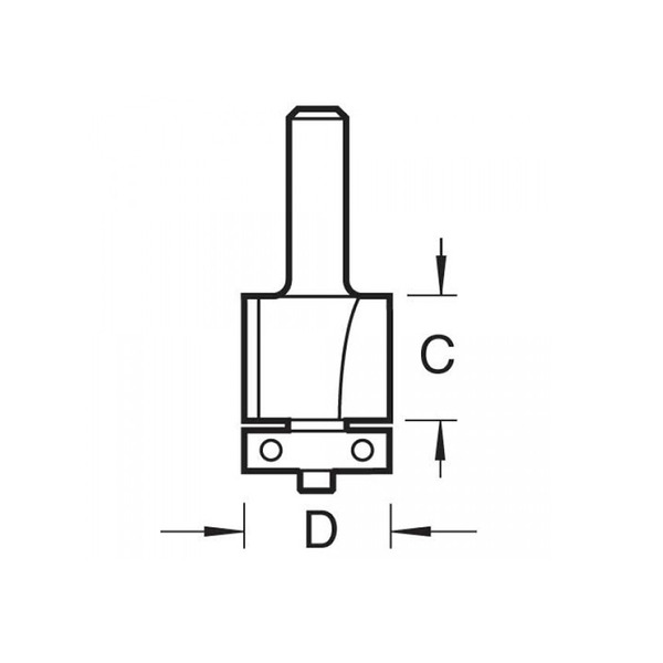 Trend TREC11614TC C116 x 1/4 TCT 90 Bearing Guided Trimmer Cutter 12.7 x 25.4mm