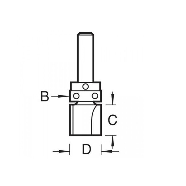 Trend TREC12114TC C121 x 1/4 TCT Bearing Guided Template Profile Cutter 12.7 x 25.4mm