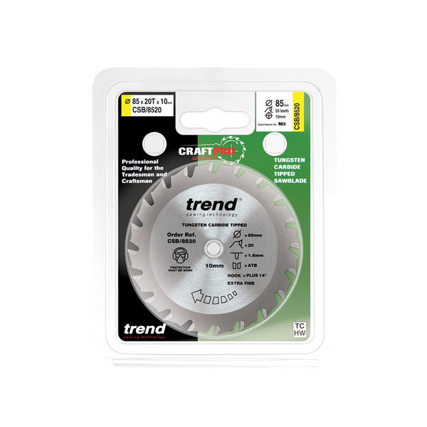 Trend TRECSB8520 CraftPro Mini Saw Blade 85 x 10mm x 20T