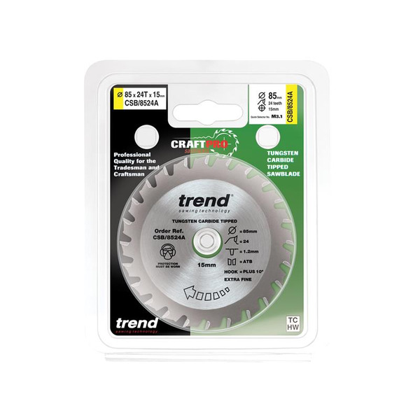 Trend TRECSB8524A CraftPro Mini Saw Blade 85 x 15mm x 24T