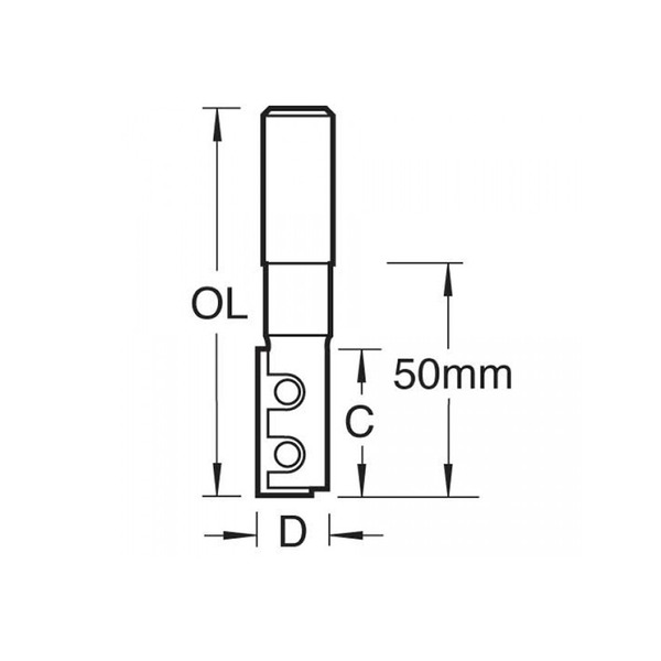 Trend TRERT11M12TC RT/11M x 1/2 TC Straight Blade Rota-Tip 12.7 x 89mm