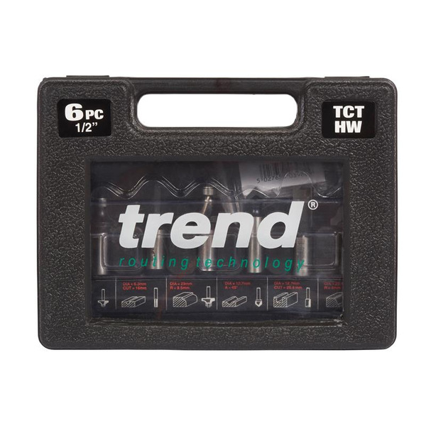 Trend TRESET6PC12 1/2in Router Cutter Set, 6 Piece