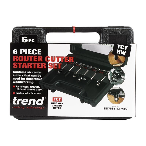 Trend TRESET6PC14 1/4in TCT Router Cutter Set, 6 Piece
