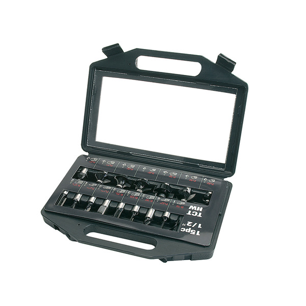 Trend TRESETSS9TC SET/SS9TC 1/2in TCT Router Bit Starter Set, 15 Piece