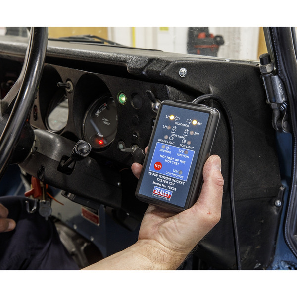 Sealey TST22 Towing Socket Tester 13-Pin 12V - DVSA Approved