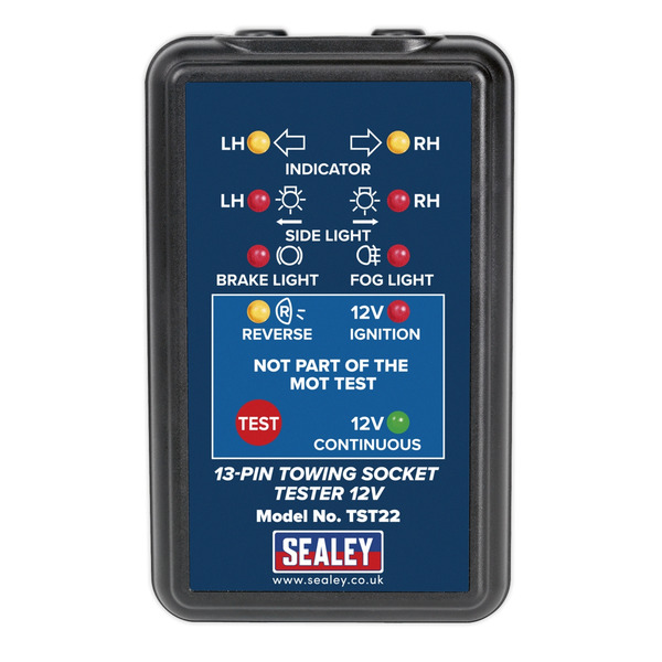 Sealey TST22 Towing Socket Tester 13-Pin 12V - DVSA Approved