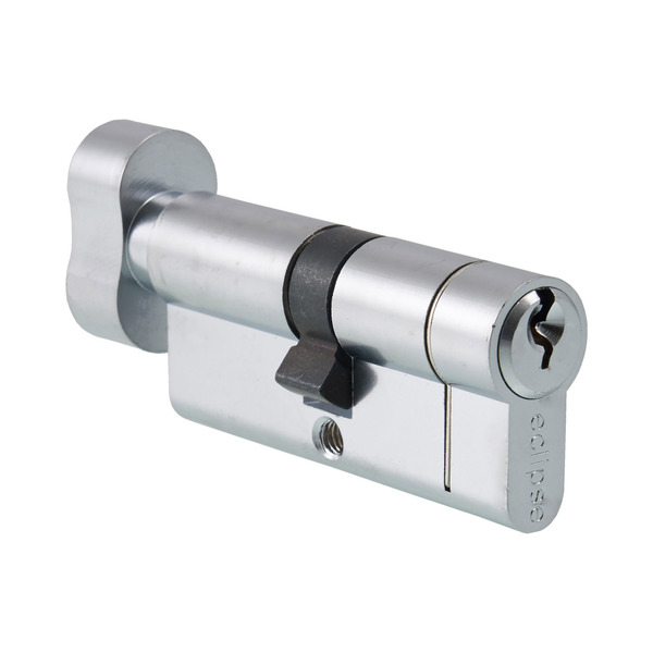 Eclipse 70 mm Euro Profile Cylinder/Turn - Satin Chrome Plate - J73401