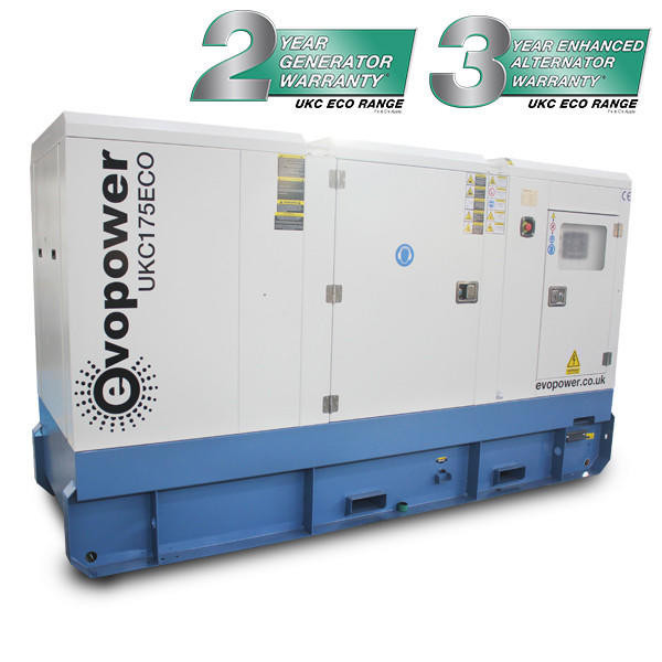 Evopower UKC175ECO 175 kVA Diesel Generator. 141 kW 3 Phase 400/230 Volt Output Genset