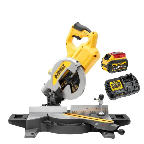 DeWALT DCS777T1 XR FlexVolt Mitre Saw 216mm 54V 1 x 6.0Ah Li-ion