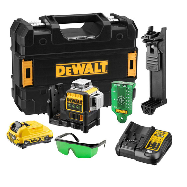 DeWalt DCE089D1G 12V Self-Levelling 360 Cross Line Laser Kit (1 x 2.0Ah Battery, Charger & Case)