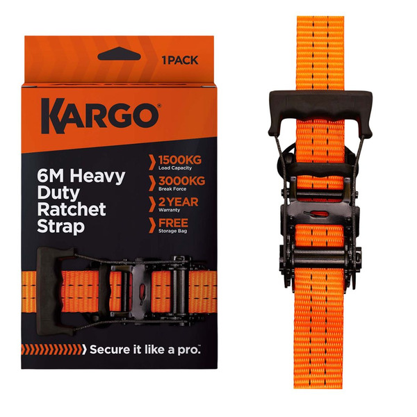 Kargo 35mm x 6m Heavy Duty Ratchet Strap