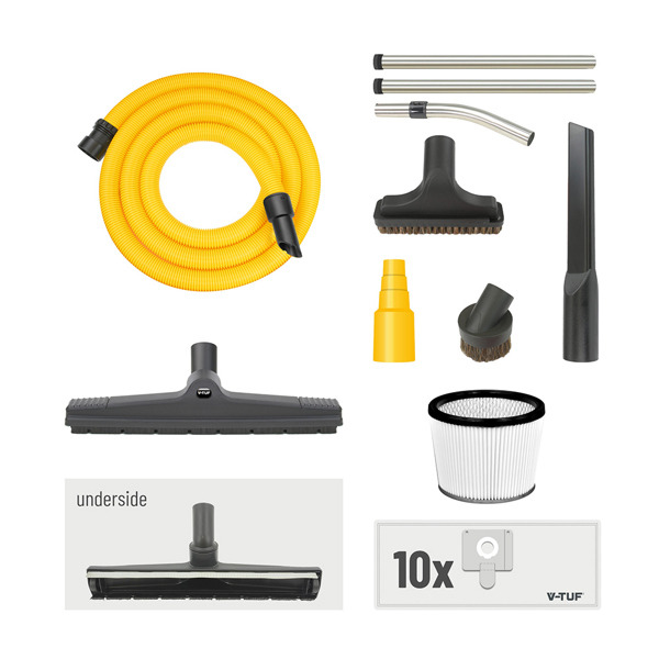 V-TUF MIGHTY HSV - 21L M-Class 110v Industrial Dust Extraction Wet & Dry Vacuum Cleaner - Health & Safety Version